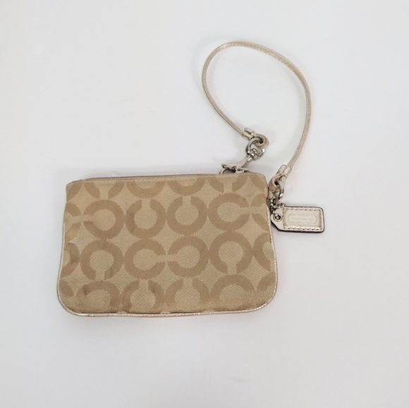 Coach tan and gold small wristlet - Picture 2 of 8